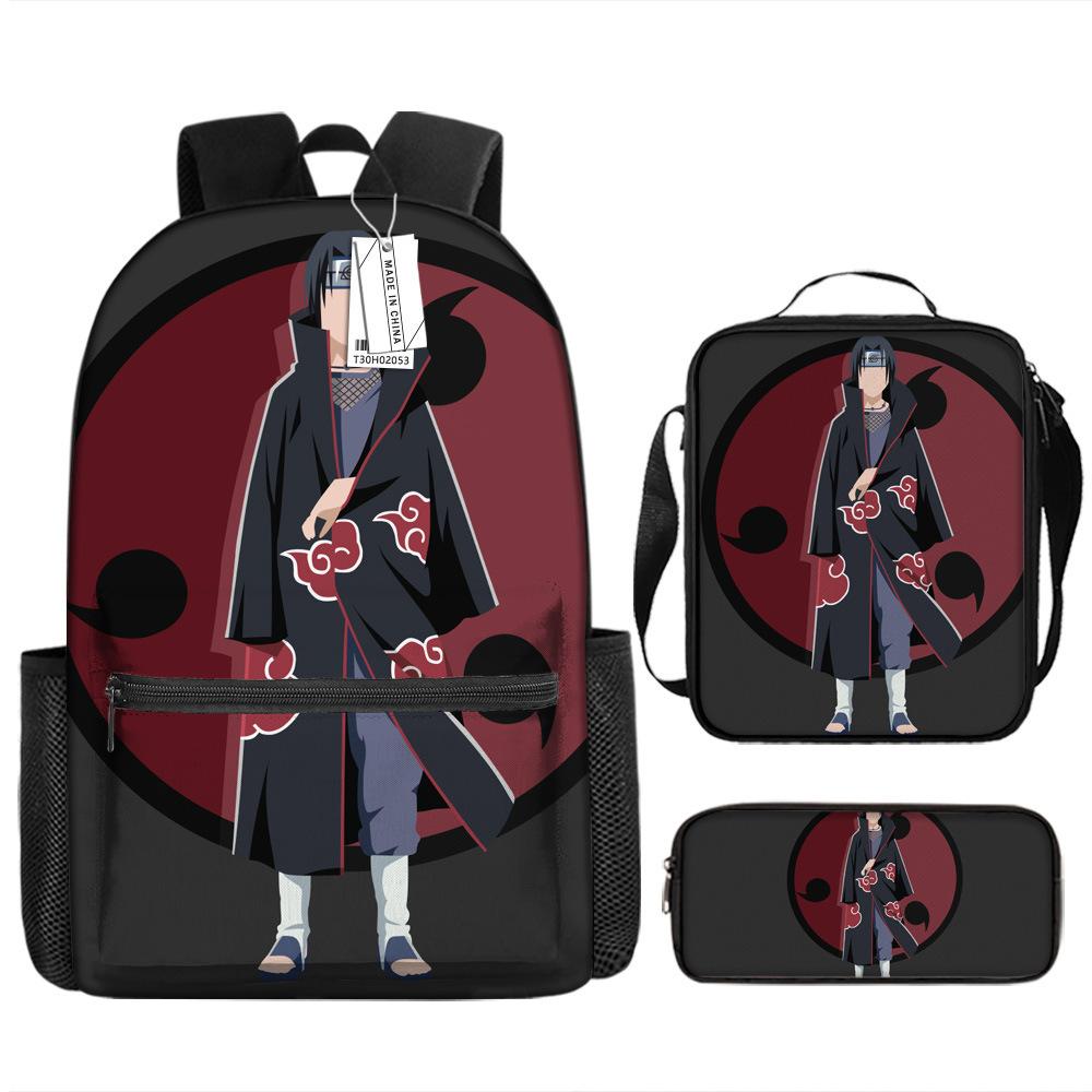 Naruto Naruto Rucksack Kakashi Naruto Uchi Grund- und Mittelschule Schultasche Kinderrucksack Dreiteiliges Set