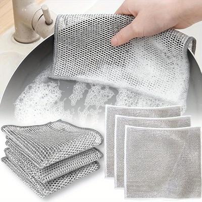 12pcs Thickened Cleaning Cloth, Kitchen Rag, Stainless Steel Cleaning Cloth, Suitable For Cleaning Kitchen Oil Stains