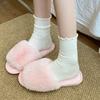 Dicke Flauschige Fell Hausschuhe Warme Pelzigen Hausschuhe Frauen 2024 Neue Frauen Winter Haus Flip-Flops Hause Rutschen Flache Innen Boden schuhe