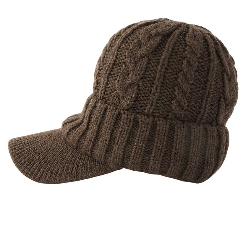 [X-girl] KNIT CASQUETTE Cap for Women, BROWN
