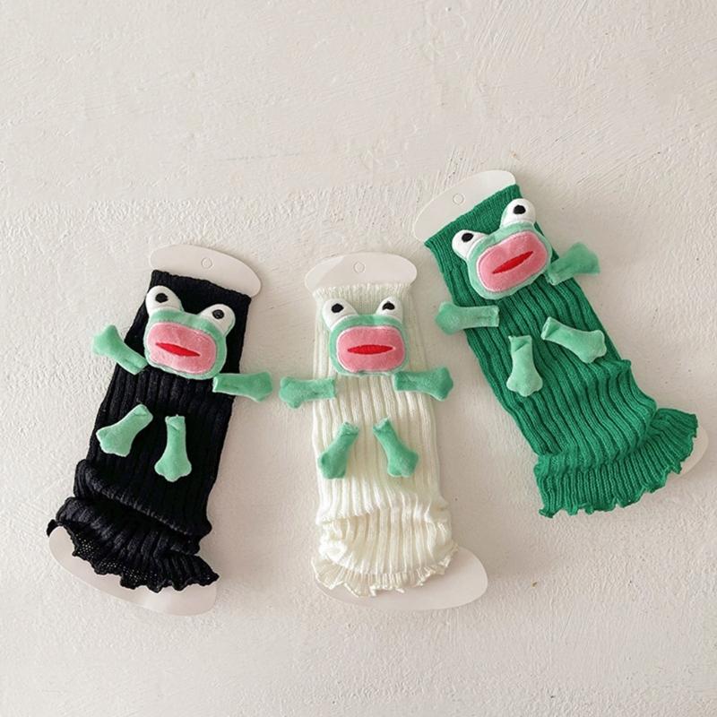 Stylish Funny Cartoon Leg Covers for Parties Or Cosplay Women Girls Cute 3D Stuffed Ugly Frogs Leg Warmers Boot Cuffs