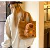 Cartoon Plush  Doll Tote Bag Large Capacity Fluffy Shoulder Bag Casual Kid Schoolbag  Daily