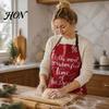 Oil Proof Cooking Cover Christmas Apron with Santa Gingerbread Prints, Waterproof Resistant Holiday Apron, Adjustable Tie for Kitchen Baking