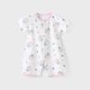 Newborn Summer Cotton Bodysuit: Lightweight Short Sleeve Mesh Romper for Crawling and Outings