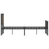 Metal Bed Frame Without Mattress Smoked Oak Finish 120 X 200 Cm