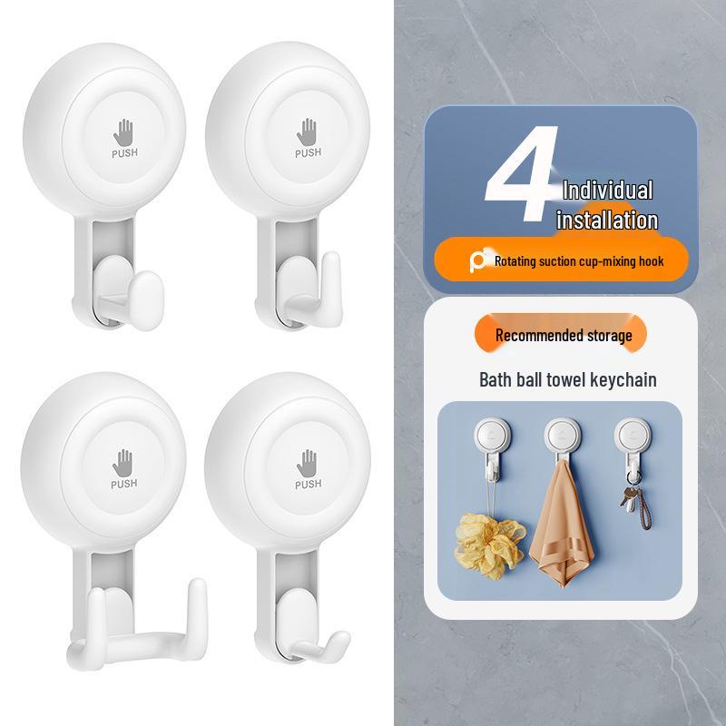 Rotating No-Trace Vacuum Suction Cup Hook for Kitchen, Bathroom, and Glass Walls