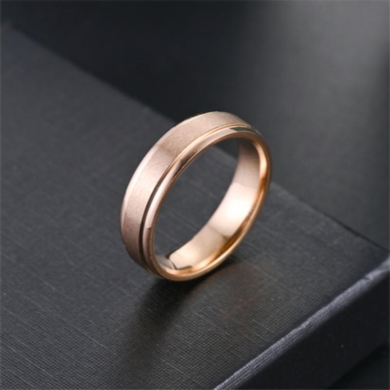 Fashion titanium steel ring 6mm bilateral ball matte simple niche couple ring temperament hand jewelry