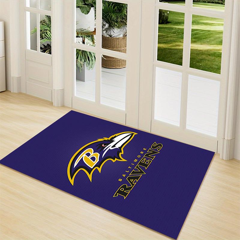 Baltimore Ravens Logo Carpet Rug Soft Washable Anti Slip Home Living Room Sofa Mats Personalized Christmas Rug