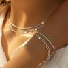 2pcs Set Shiny Sparkling Clavicle Chain Necklace Bracelet Jewelry Sets for Women Minimalist Wedding Party Jewelry Accessories