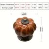 4 Stück Vintage-Kürbis-Schrankknöpfe aus Keramik für Küche, Schrank, Badezimmer, Kommode, Kleiderschrank, Leopardenorange