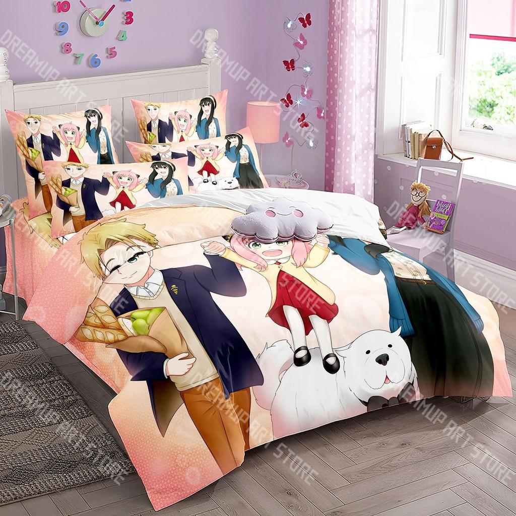 Fashion Anime Spy X Family Bedding Set Single Twin Full Queen King Size Bed Set Kids Bedroom Duvetcover Sets Bed Sheet Set
