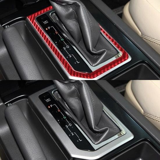 Red Carbon Fiber Gear Shift Panel Sticker For Toyota Land Cruiser Prado 2010-18