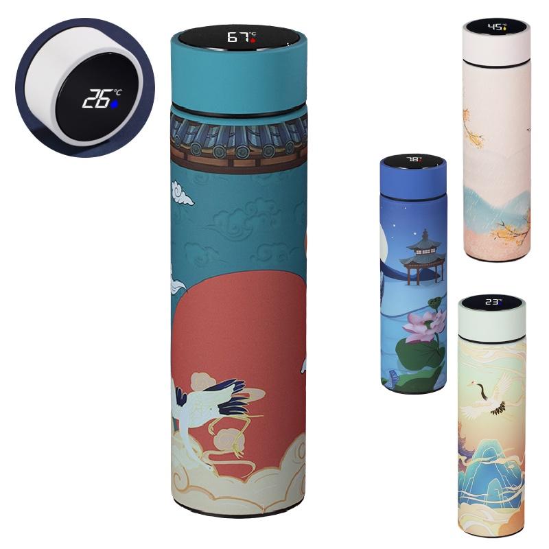 Kreative LED-Anzeige Temperatur Edelstahl Vakuumflasche 500ml