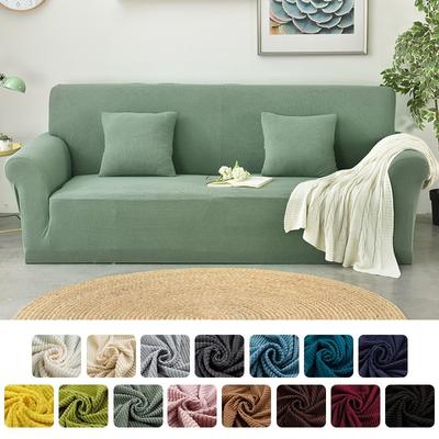 Airldianer Kalın Koruyucu Jakarlı Katı Baskılı Kanepe Kapakları Oturma Odası Kanepe Kapak Köşe Kanepe Slipcover L Şekli