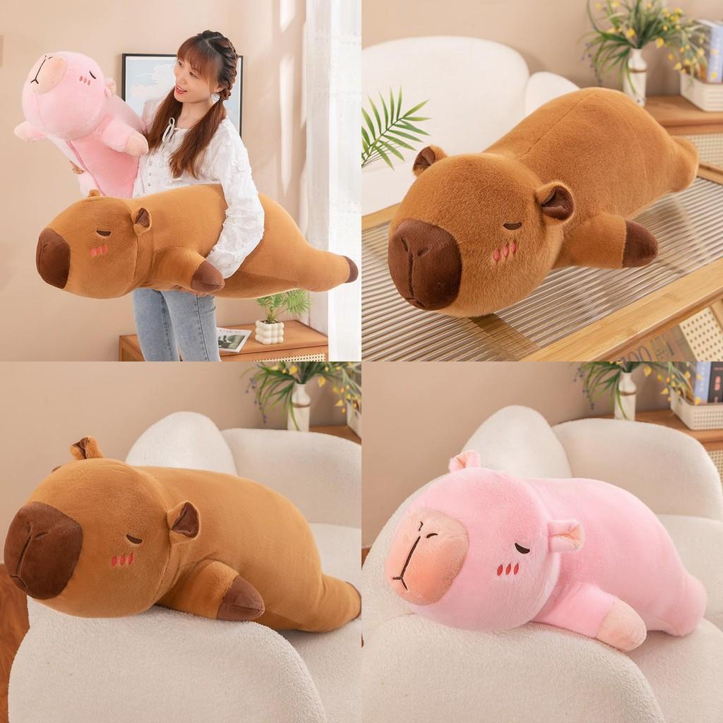 Capybara Plush Pillow With Inner Liner Soft Short Fur Stuffed Animal Toy