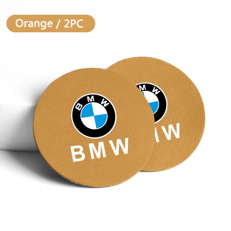 2pcs Suede Car Coaster Mat Water Cup Slots Non-Slip Pad For BMW M Performance F20 F40 F22 F30 E90 F32 F10 F06 F07 F46 M3 M4 M5