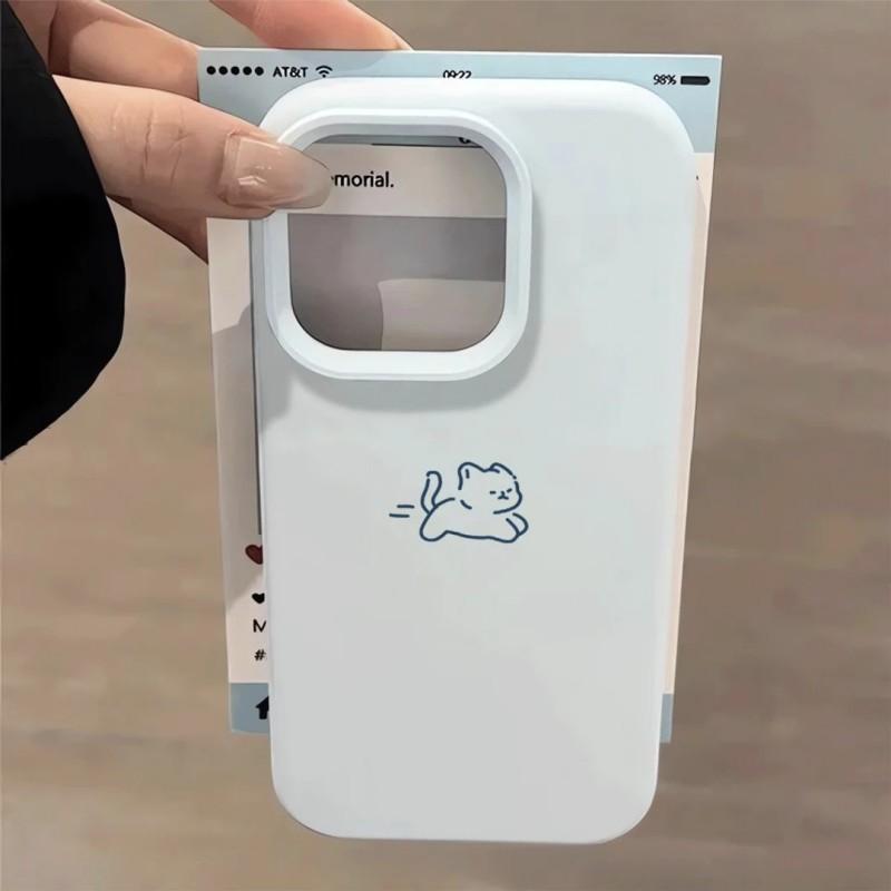 Running kitten is suitable for Apple 17promax mobile phone case iPhone16promax imitation liquid new model Apple 17promax