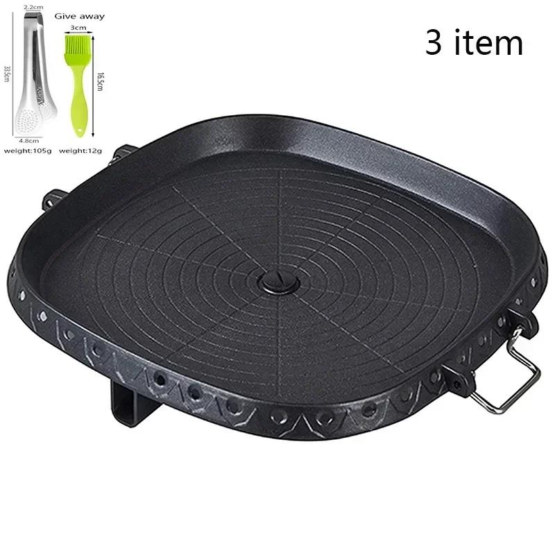3 Shape 32cm Korean Maifan Stone Grill Pan Non-stick Portable Household Outdoor BBQ Plate Smokeless Aluminum Tray Hot New