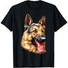 German Shepherd Face Portrait Art Dog Lover Gift Tee Shirt T-Shirt
