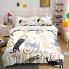 Cartoon Rainbow And Cat Pattern Print Soft Comfortable Duvet Cover Bedding Set Included 1*Duvet Cover  2*Pillowcases