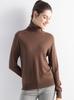 Women's Long-Sleeve Wool Base Layer Shirt with Pile Collar - Versatile Knit for Autumn/Winter
