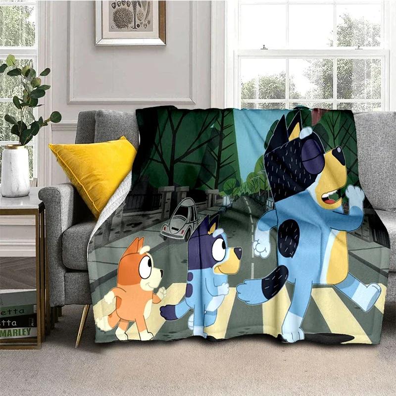 3D Print B-Blueys Family Cartoon Dog Blanket,Soft Throw Blanket for Home Bedroom Bed Sofa Travel Cover Kid Gift