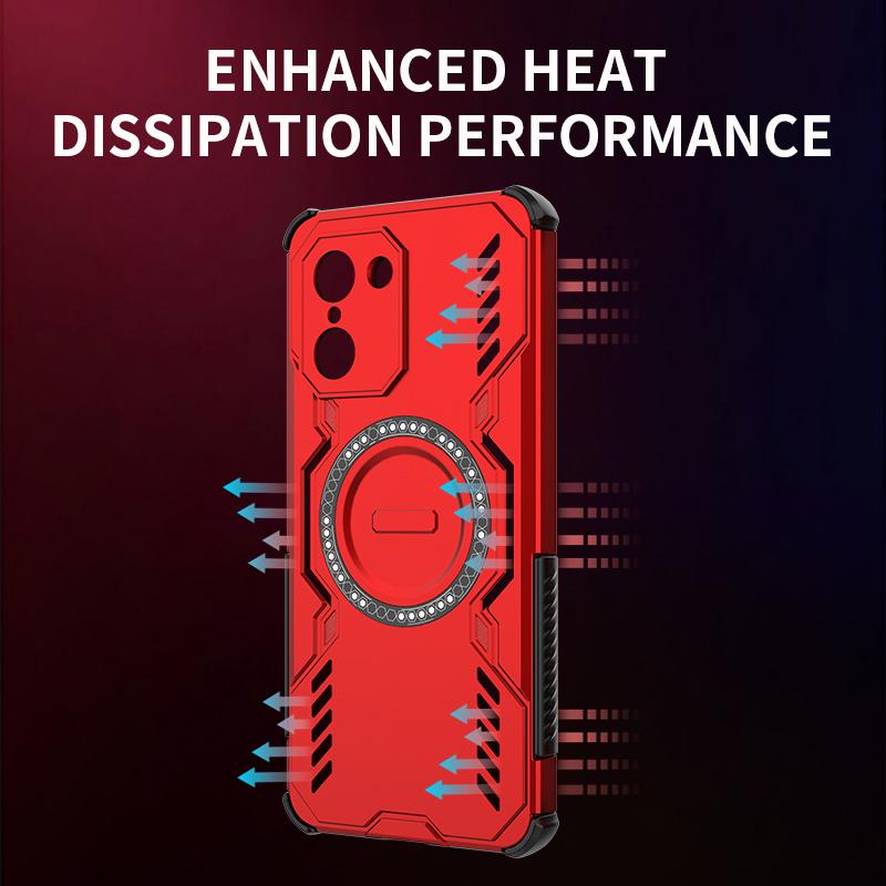 KEYSION Hollow Heat Dissipation Case for Infinix GT 30 Pro 5G TPU+PC Magnetic Cooling Shockproof Phone Cover for Infinix GT 30