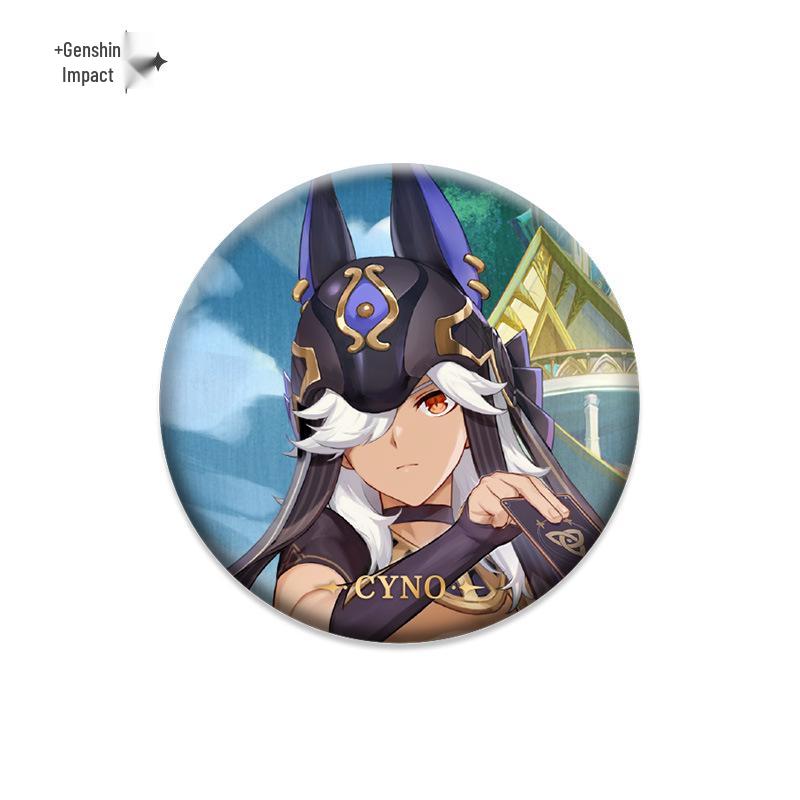 In Stock: Genshin Impact Character Badges & Keychains - Furina & Kazuha Series