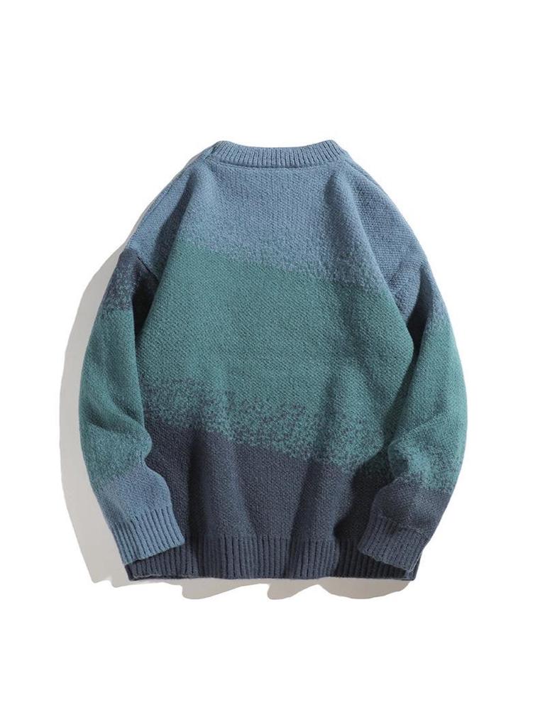 Men's High Street Gradient Sweater - Loose Knitwear for Autumn/Winter