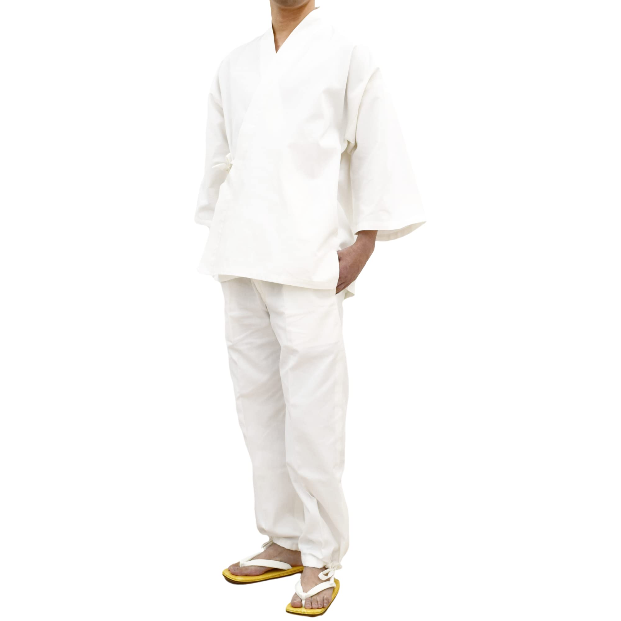

Aiai Unisex White Samue with Spare Made in Perfect for Uniforms and Casual Pilgrimages Pants, Japan, (LL, White) белый