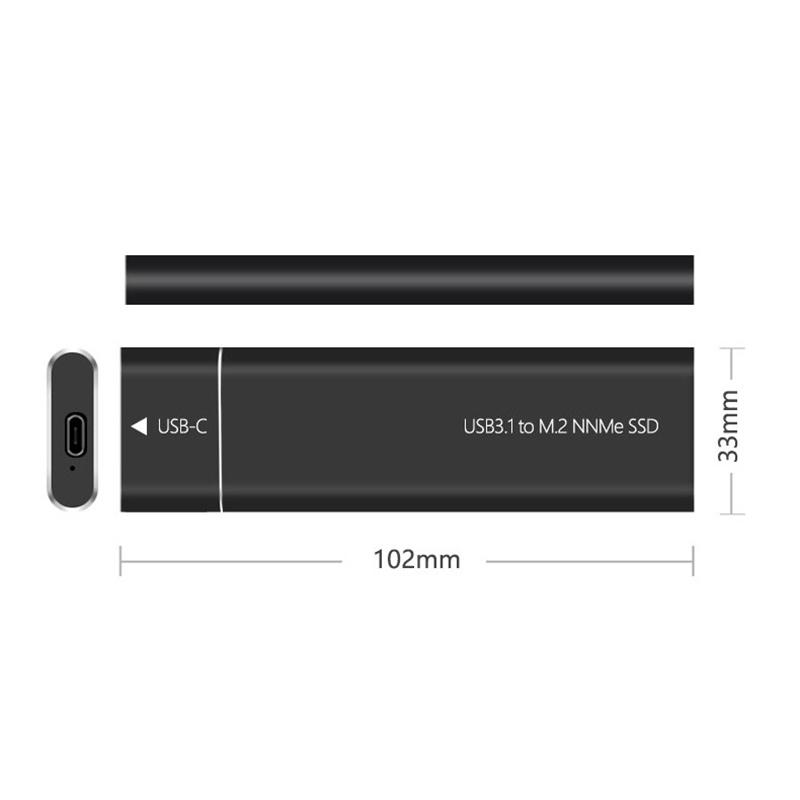 Carcasa SSD M.2 NVMe USB3.1 Almacenamiento Externo Carcasa HDD 10Gbps Caja SSD PCIe Para Disco Duro SSD NGFF SATA Para PC Portátil