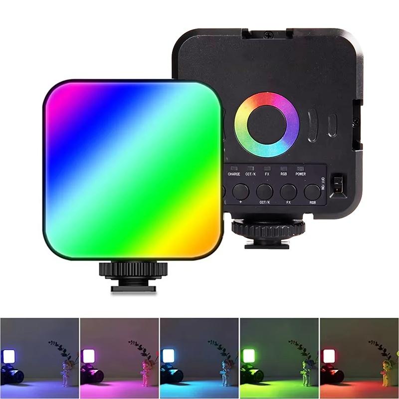 RGB Fill Light Portable LED Light Video Mini Fill Light Live Photography For Camera Smartphone Laptop Selfie Adjustable RGB Lamp
