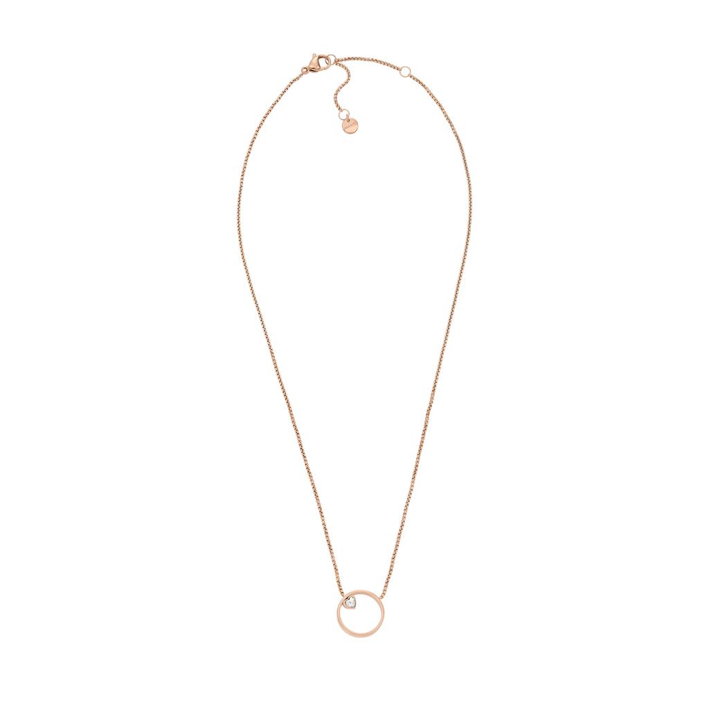 Skagen Women's KARIANA Rose-Tone Stainless Steel Combo Necklace and Earring Set, SKJB1018SET