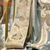 Luxury European Embroidered Thickened Blue Polyester Curtains Living Room Bedroom Lace Valance Tulle Curtain Light Blocking Ideal For Great