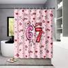 4pcs Valentine's Day Romantic 67 Element Printed Bathroom Set Waterproof Shower Curtain Floor Mat Toilet Mat U-shaped Mat
