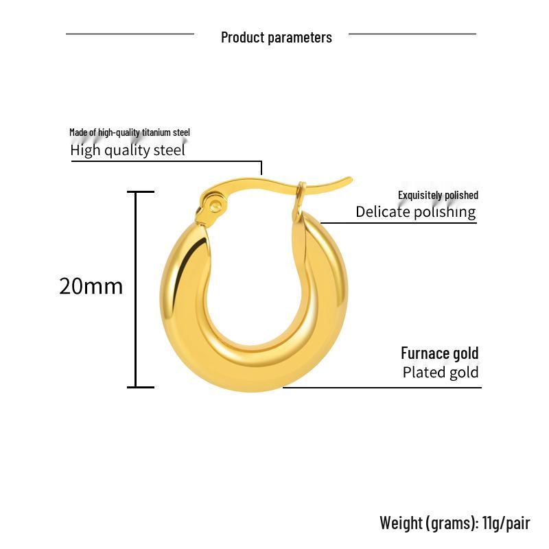18K Gold Edelstahl Creolen: Nicht verblassend, Stilvoll, Europäisches & Amerikanisches Design
