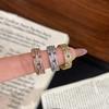 Xiaohongshu Explosive Temperament Personality Creative Opening Adjustable Ring Seiko Full Diamond Irregular Ring