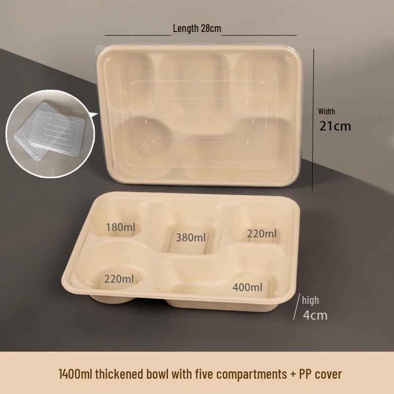 ZISIZ 5-Compartment Disposable Lunch Box