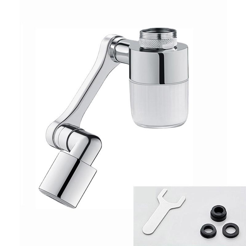 

Универсальный вращающийся двухскоростной удлинитель для фильтр-крана, брызгозащищенная насадка для воды для ванной комнаты, насадка для воды для мытья с фильтром серебряный