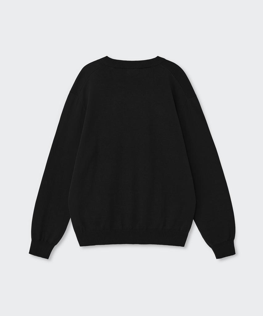 MUSINSA STANDARD Washable Supima Cotton V-Neck Knit [Black]