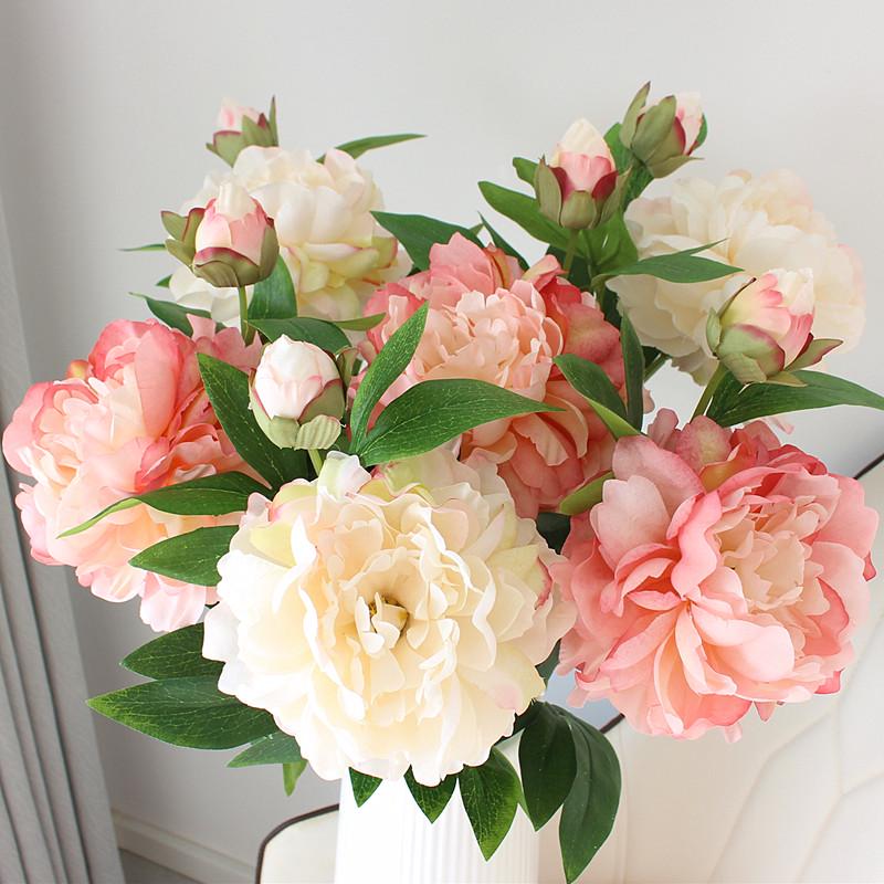 Artificial Peony Silk Flower Arrangement for Living Room and Dining Table Decor