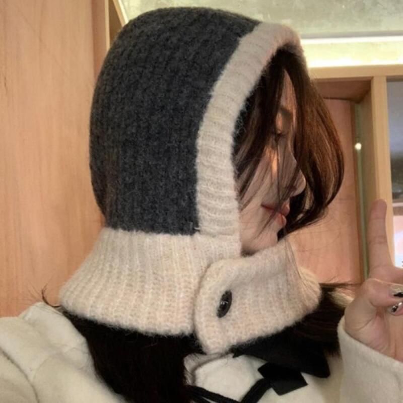 Women s Cozy Beanie FW Button Earflap Hat C8644_Charcoal