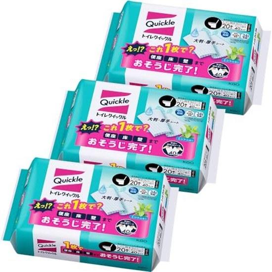 Quickle Bulk Purchase Toilet Refill Jumbo Pack Mint 20 Sheets 3 Packs