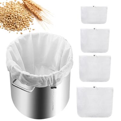 Large Brewing Filter Bags 250 Micron Fine Mesh Strainer Bag Reusable Replaceable Brewing Bags with Adjustable Drawstring for Hops Grains Wine Beer