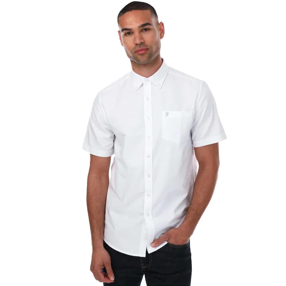 Farah Mens Drayton Oxford Modern Short-Sleeved Shirt