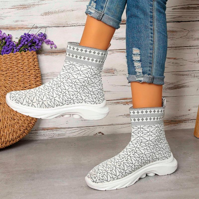 fashion Socks running shoes women's sports shoes sports shoes women's breathable casual elastic thick-soled vulcanized ankle boots
