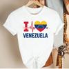 Venezuela Herzflagge T-Shirt Niedliches Minimalistisches Venezuela Tee Frau Mann Länderstolz Reise Grafik T-Shirts Südamerika Geschenk