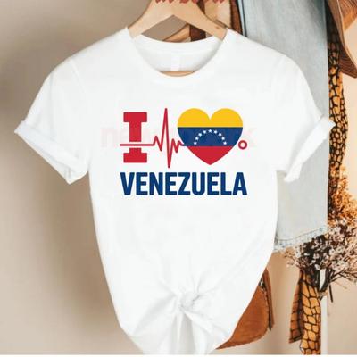 Wenezuela Serce Flaga Koszulka Urocza Minimalistyczna Wenezuela T-shirt Kobieta Mężczyzna Duma z Kraju Podróże Graficzne Koszulki Ameryka Południowa Prezent