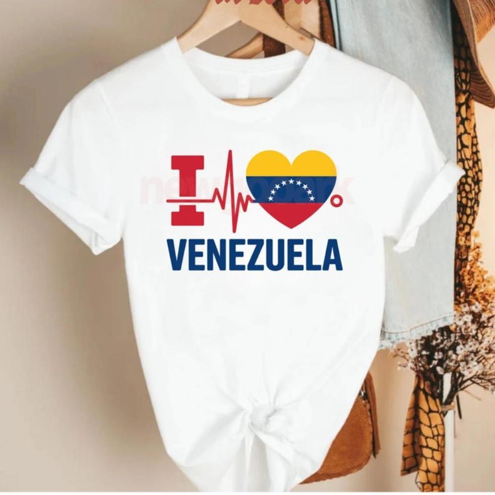 Venezuela Heart Flag Tshirt Cute Minimalist Venezuela Tee Woman Man Country Pride Travel Graphic T Shirts South America Gift S