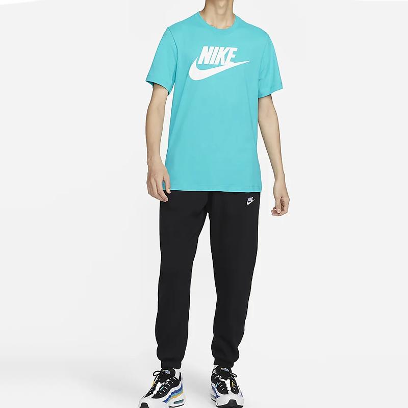 Nike Îmbrăcăminte sport Logo cu litere Pulover casual Tricou cu mânecă scurtă Bărbați Tricouri Verde cactus AR5005-345